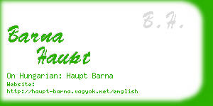 barna haupt business card